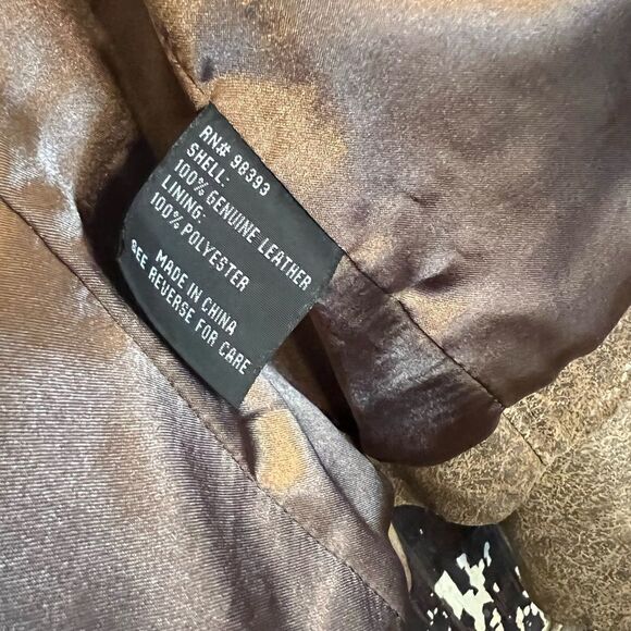 Women’s EUC Pamela McCoy Leather Butterly metallic jacket. Size XS. - Picture 9 of 11